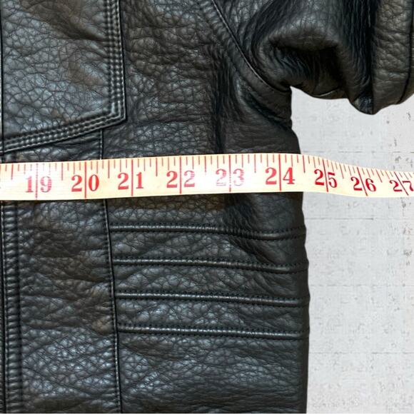 Buckle Black Men’s Faux Leather Moto Jacket Size XL - Picture 8 of 11